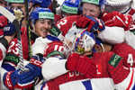 Hokejisti Česka po výhre.