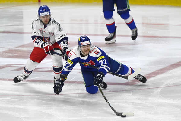 Jakub Vrána (Česko) a Martin Faško-Rudáš (Slovensko)v prípravnom zápase pred MS 2024.