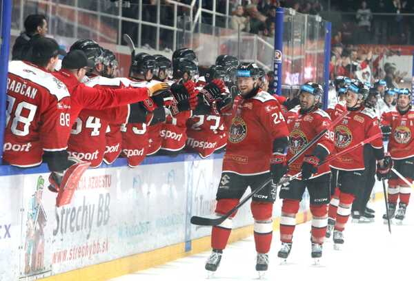 Gólová radosť hokejistov HC MONACObet Banská Bystrica.