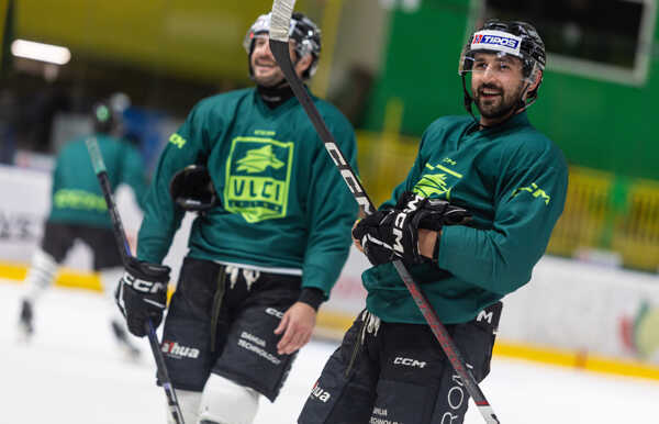 Hráči tímu Vlci Žilina počas tréningu.